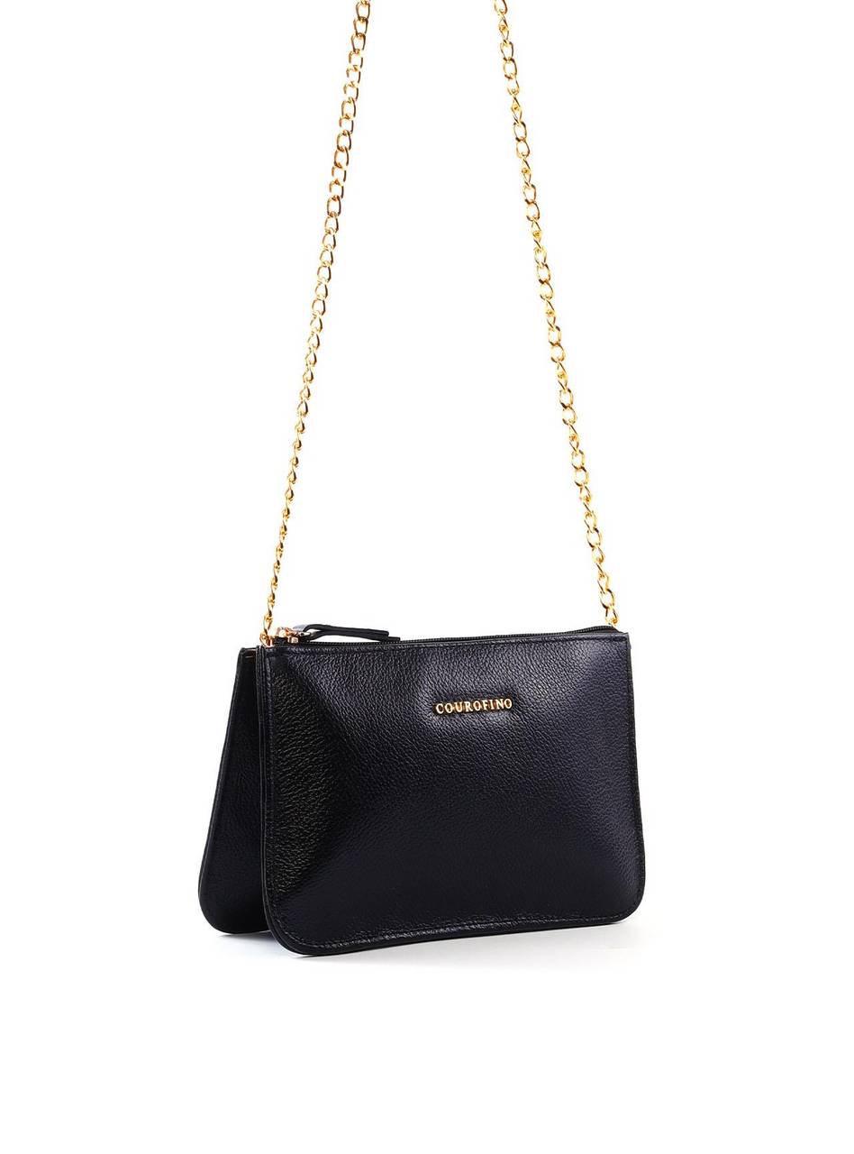 Bolsa Transversal Pequena 3 Divisórias - Preta BSI-6405 - PR
