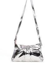 Bolsa Transversal Retangular Detalhe Drapeado - Prata BSI-6281 - PT