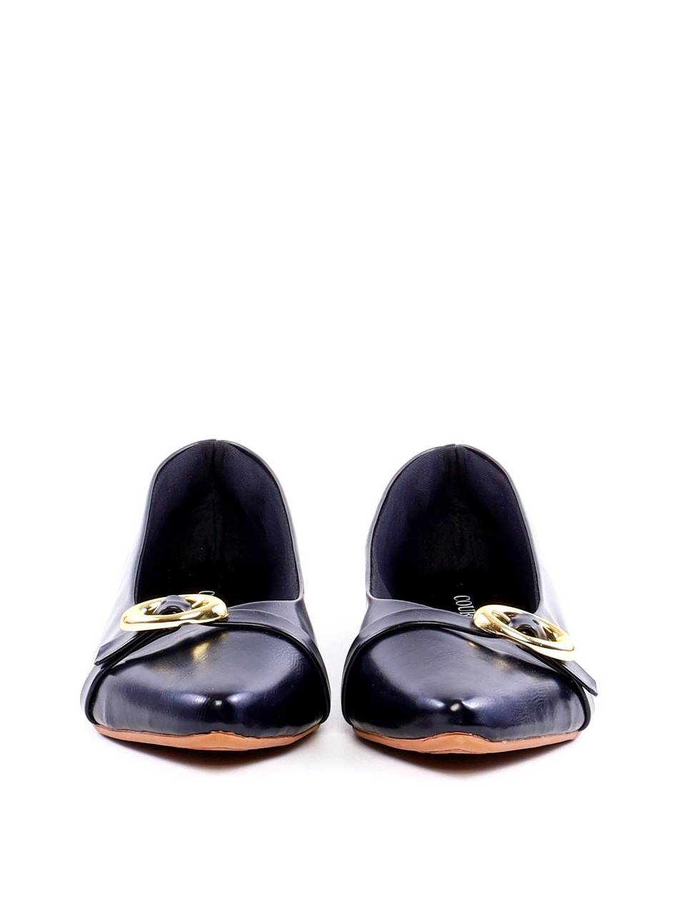 Sapatilha de Bico Fino com Fivela - Preta SDI-11928 - PR