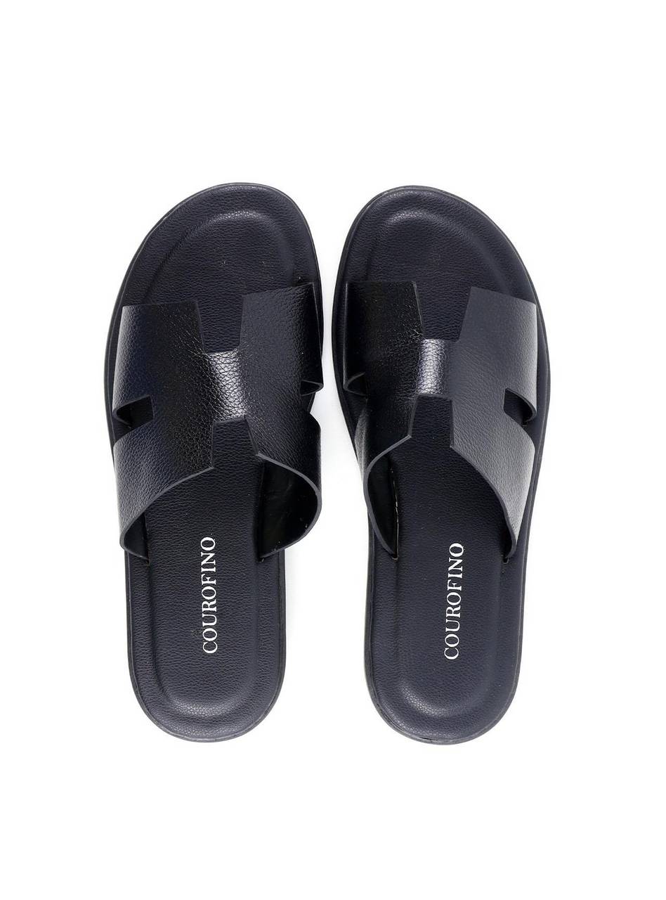 Chinelo Masculino com Recorte H - Preta SDI-12155 - PR
