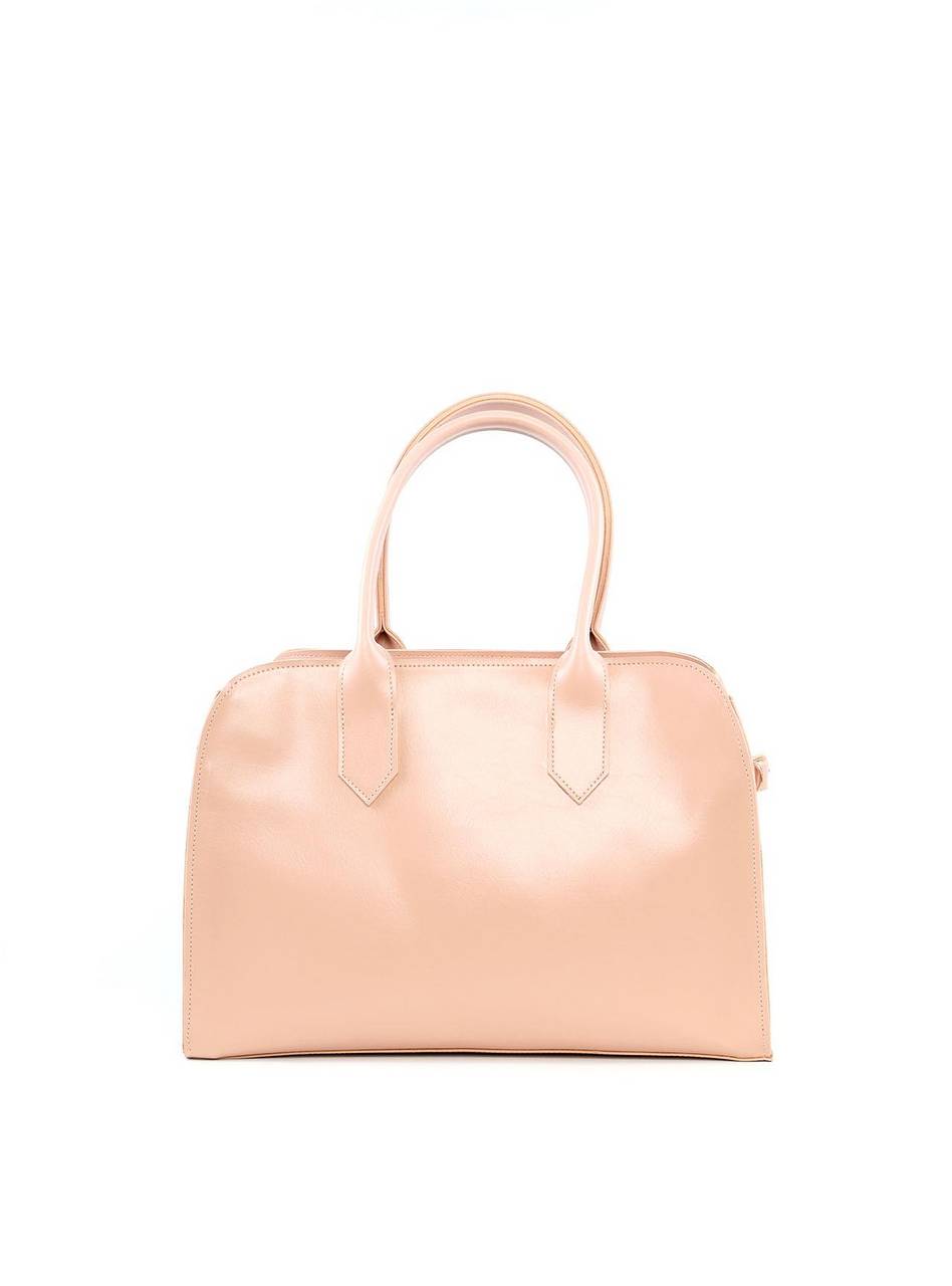 Bolsa Tote de Alça Dupla com Costuras e Fivelas - Nude BSI-6209 - NU
