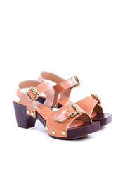 Tamanco com Tira Larga e Tachas nas Laterais - Nude SDI-11786 - NU
