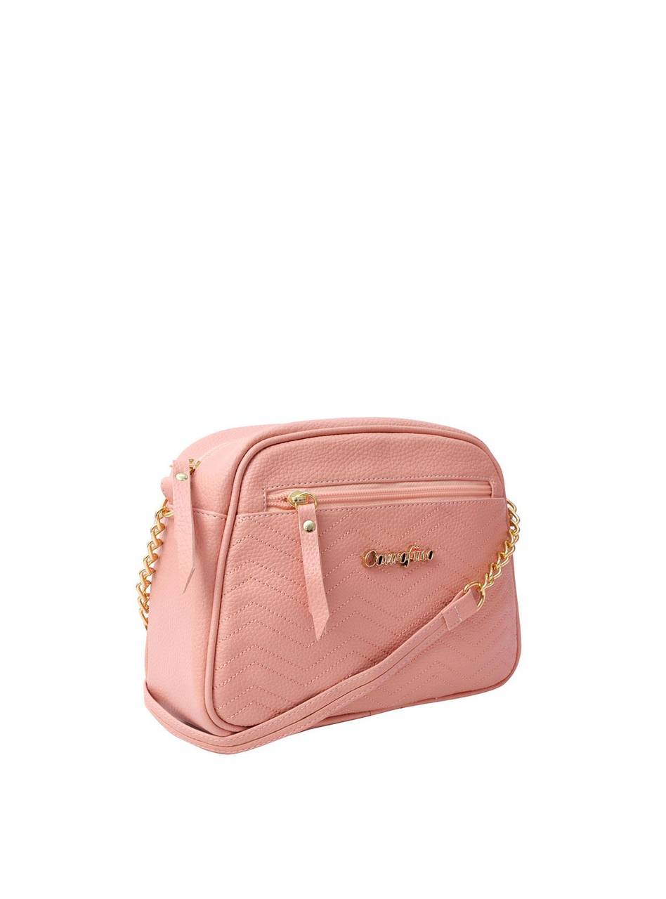 Bolsa Bag Média Transversal Alça Corrente Rosa BSI-5406 - RS