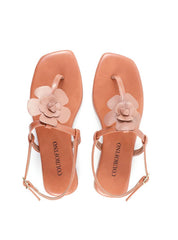 Rasteira de Dedo com Fivela e Flor - Nude SDI-11847 - NU