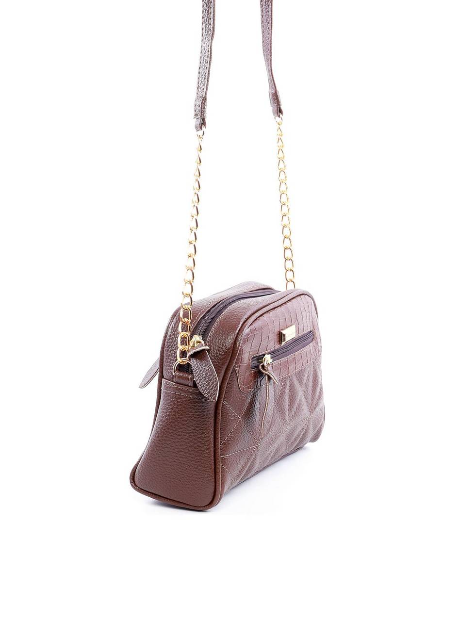 Bolsa Baú Transversal com Costuras - Cacau BSI-6106 - CA