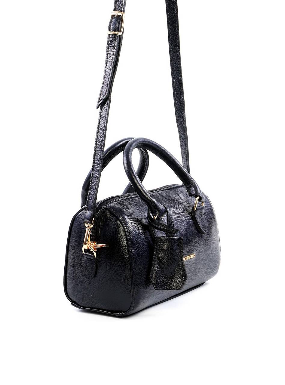 Bolsa Baú com Alça Dupla e Charm - Preta BSI-6059 - PR