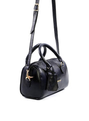 Bolsa Baú com Alça Dupla e Charm - Preta BSI-6059 - PR
