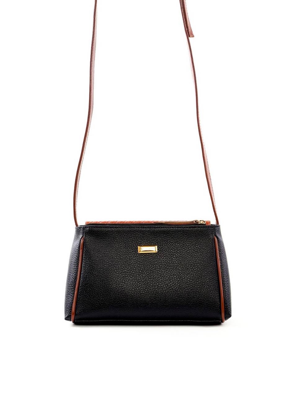 Bolsa Bag Transversal Média com Fivela - Preta BSI-6418 - PR