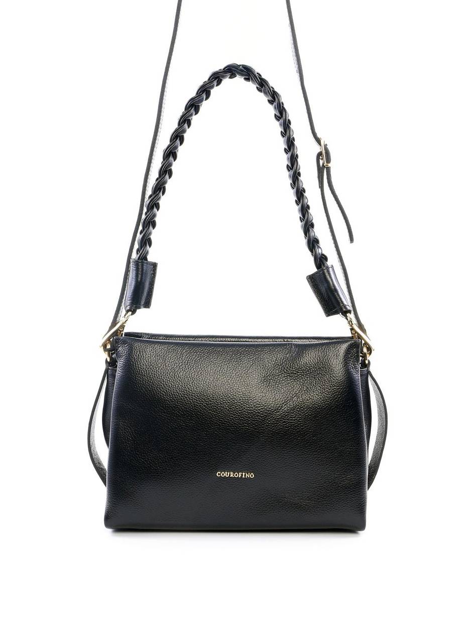 Bolsa Tote com Alça Trançada de Mão - Preta BSI-6078 - PR