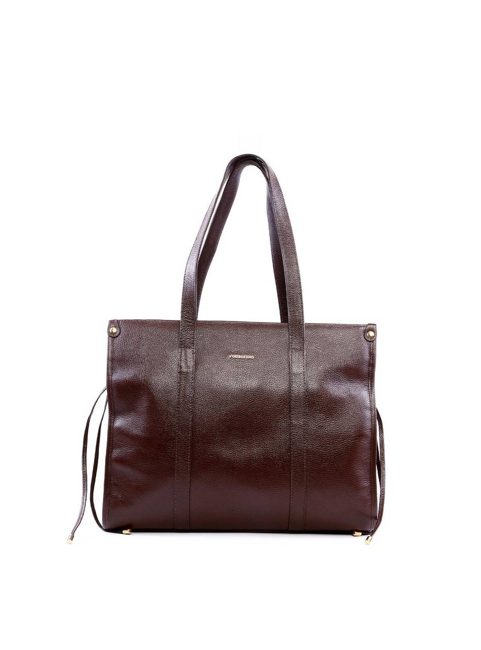 Bolsa Tote com Detalhes de Tiras com Nós e Ponteiras - Cacau BSI-5974 - CA