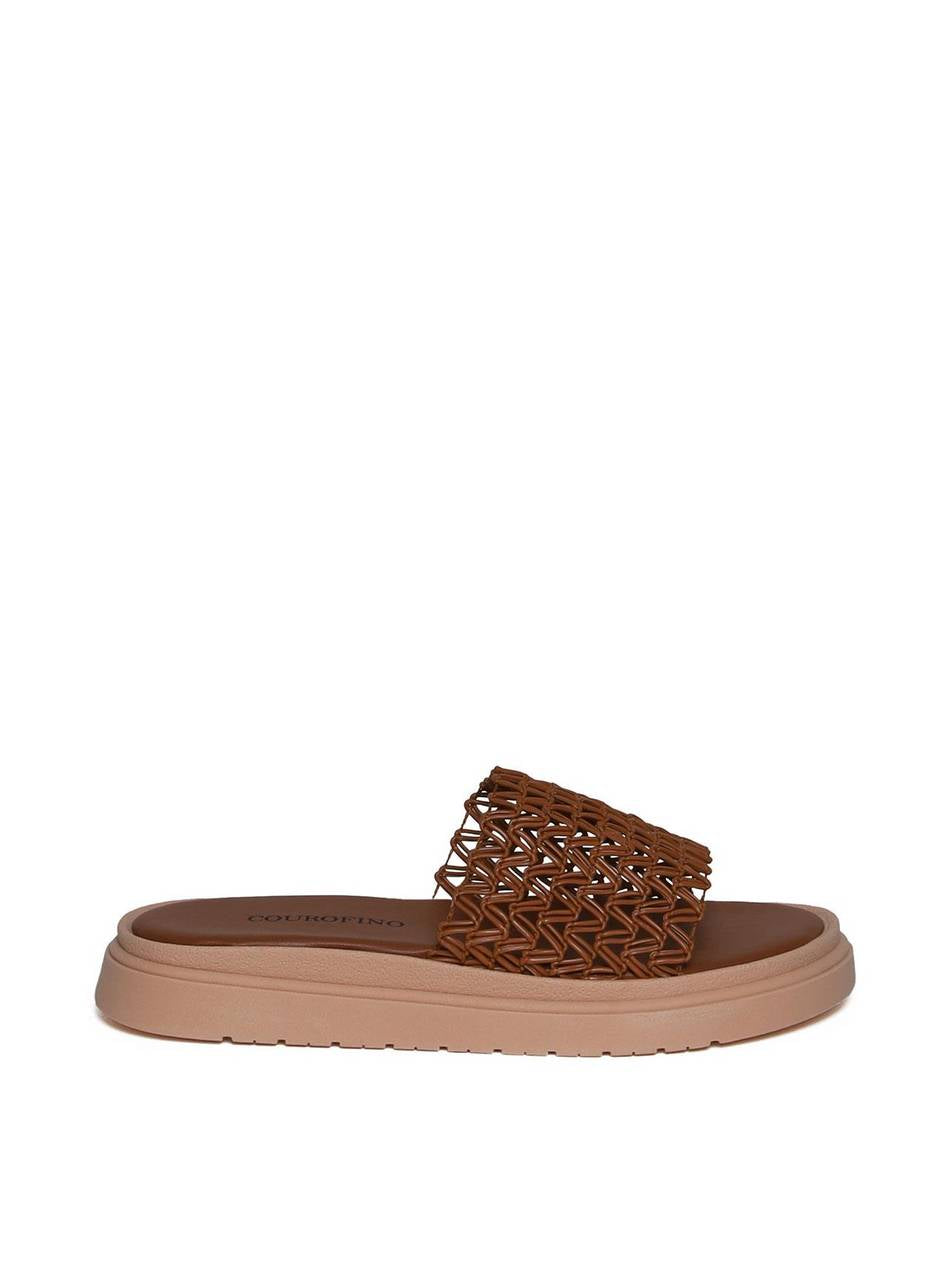 Sandália Flatform Slide com Tiras Tramadas - Castor SDI-11654 - CS