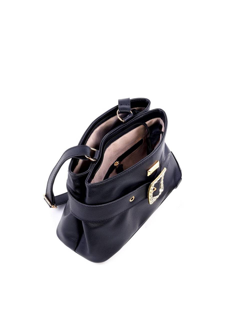 Bolsa Tote Transversal com Fivela - Preta BSI-6210 - PR