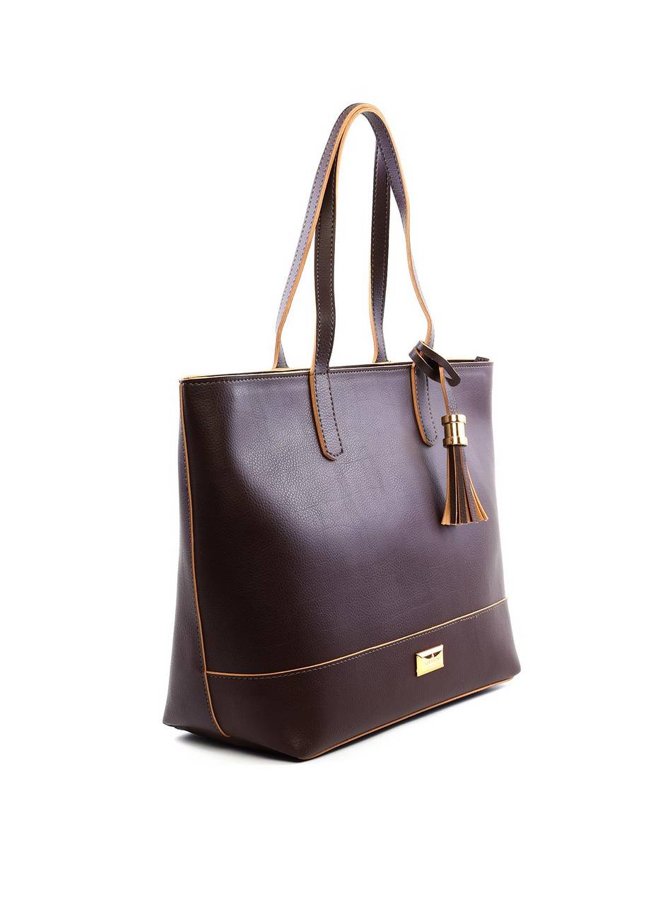 Bolsa Shopper Grande com Costura e Barbicacho - Cacau BSI-6215 - CA