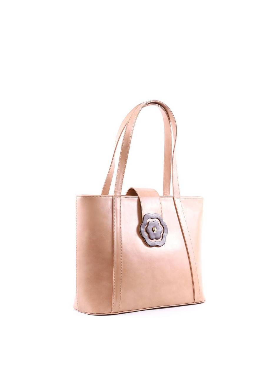 Bolsa Tote com Flor Frontal - Nude BSI-6359 - NU