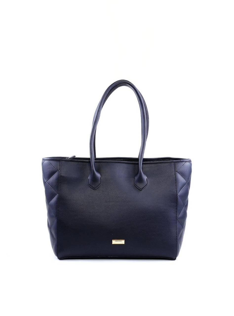 Bolsa Tote com Detalhes em Costura nas Laterais - Preta BSI-6015 - PR