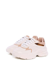 Tênis Chunky Feminino Branco com Detalhes em Nude e Marrom Claro SP- 11851 - NU