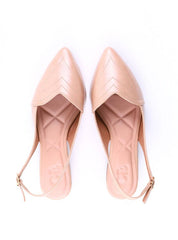 Sapatilha Slingback com Costura de Coração - Nude SDI-12079 - NU