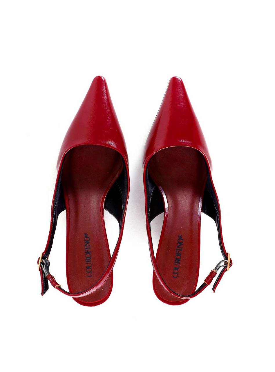 Scarpin Slingback com Salto Anabela - Vinho SD-12012 - VI