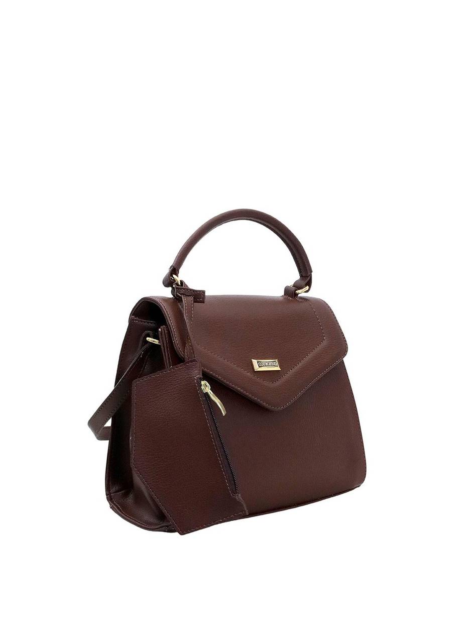 Bolsa Satchel Pequena Transversal Porta Níquel Cacau BSI-5570 - CA