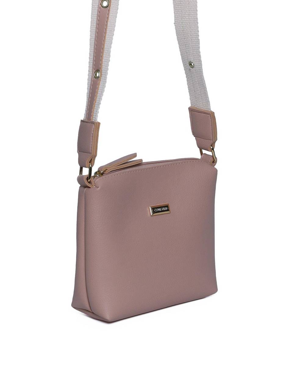 Bolsa Carteiro Tiracolo Alça com Ilhós Sintético - Nude BSI-5968 - NU