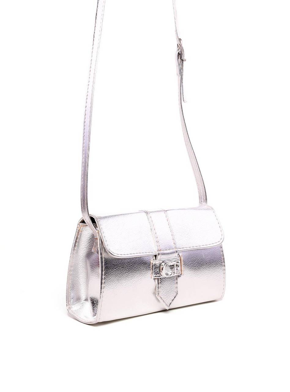 Bolsa Satchel Transversal Retangular - Prata BSI-6074 - PT