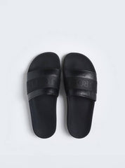 Sandália Masculina Chinelão Couro Rosto Largo Preta SDI-11272 - PR