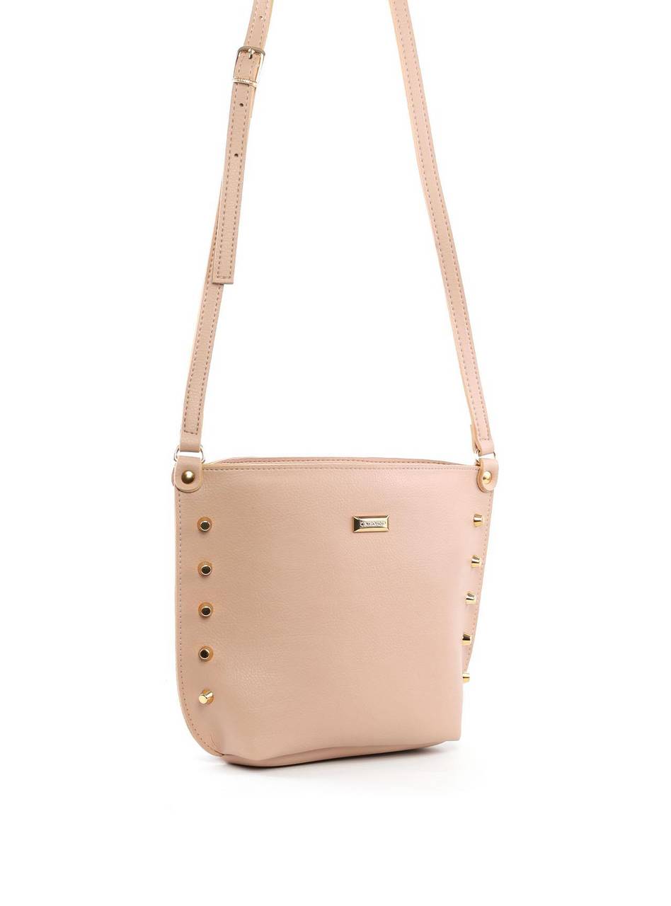 Bolsa Tote Quadrada com Spikes - Nude BSI-6408 - NU