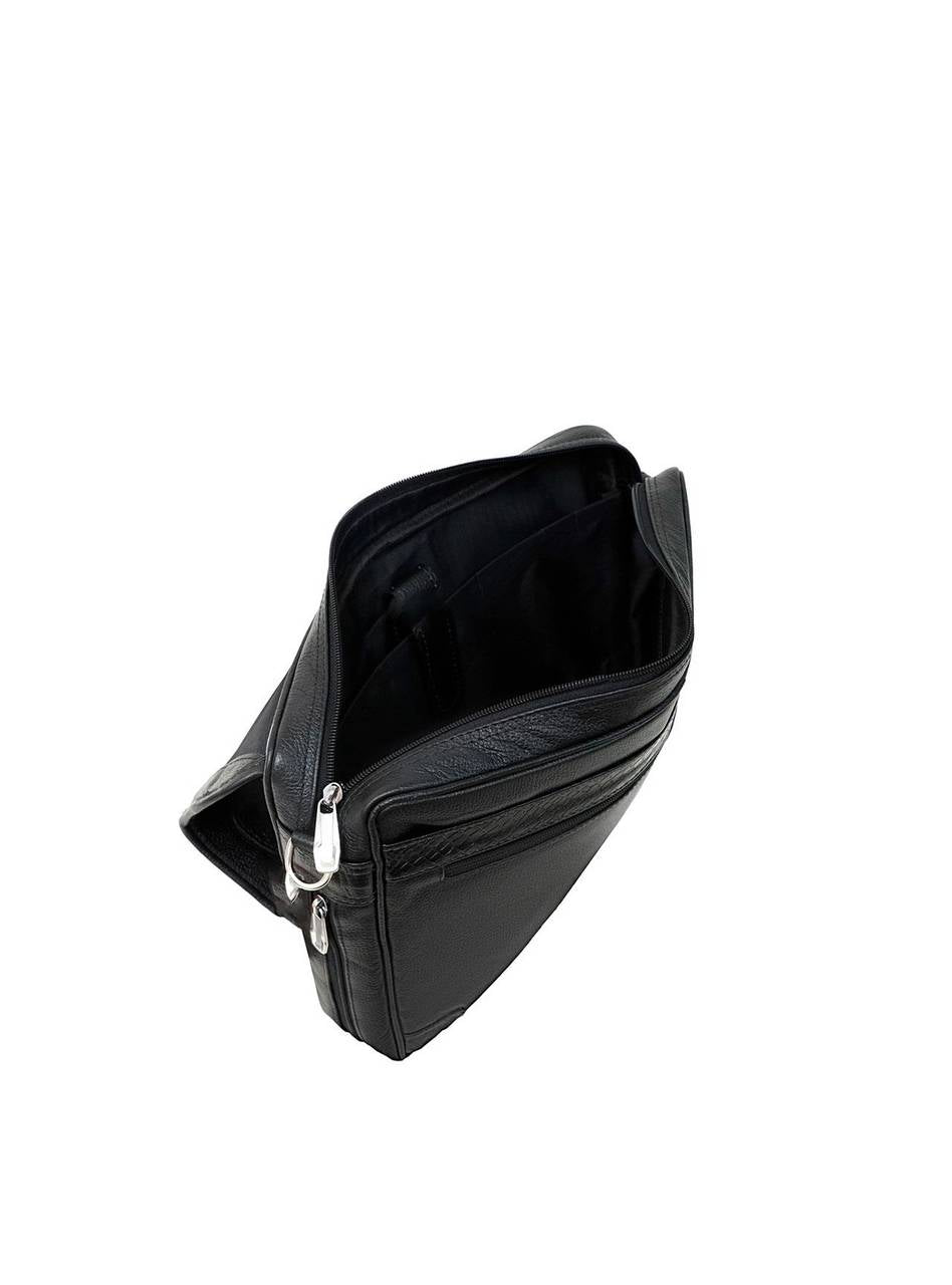 Pasta Masculina Tampa Ziper Couro Preta PTI-156 - PR
