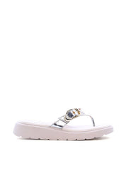 Sandália Flatform Dedo com Fivela - Prata SDI-11757 - PT