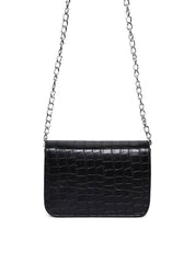 Bolsa Saddle Pequena Estruturada Alça Transversal Preta BSI-5724 - PR