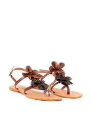 Rasteira Tiras Finas Enfeite Duas Flores - Castor SDI-12035 - CS