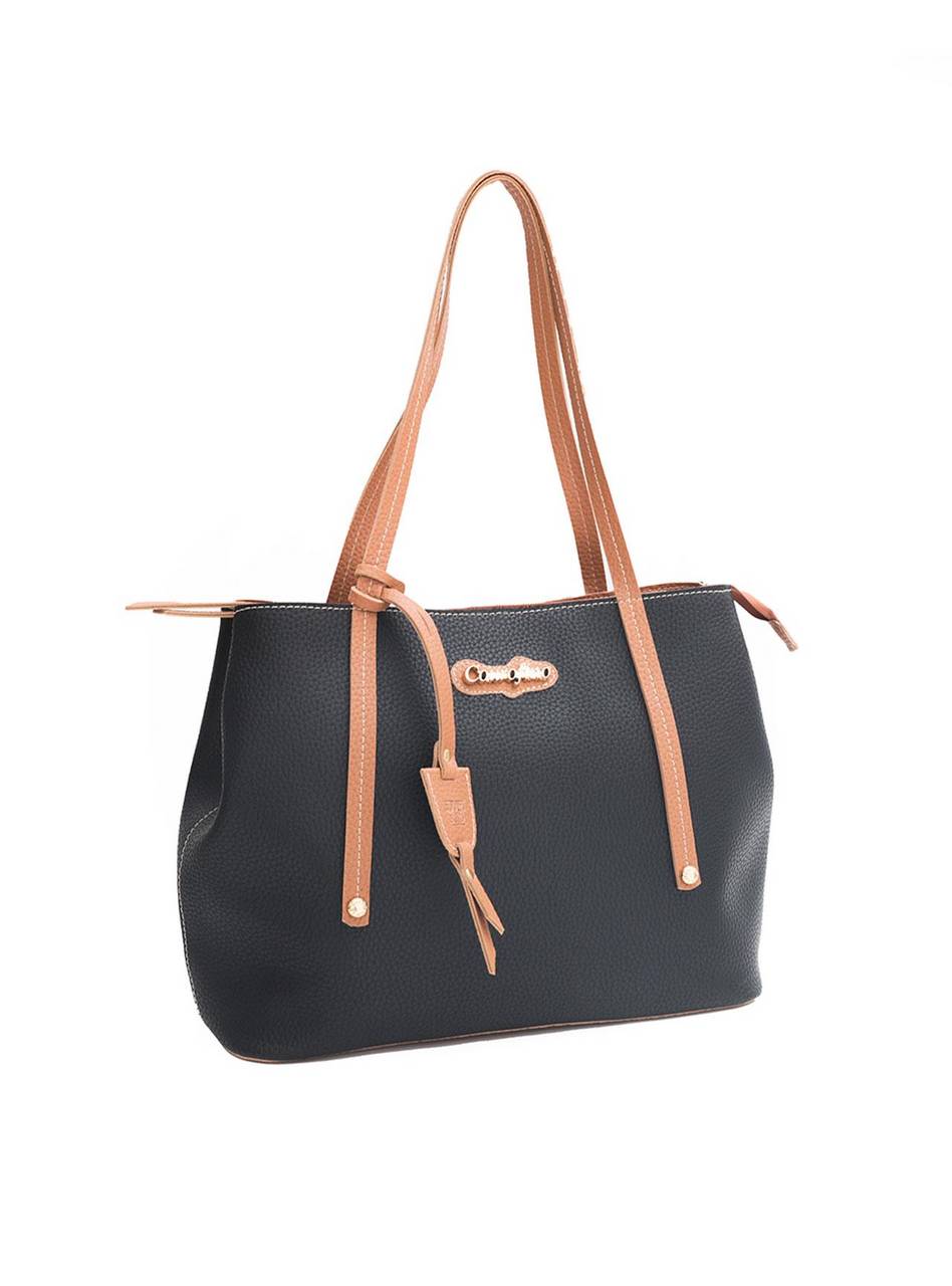 Bolsa Shopper Média Tiracolo Zíper Puxador Preta BSI-5173 - PR