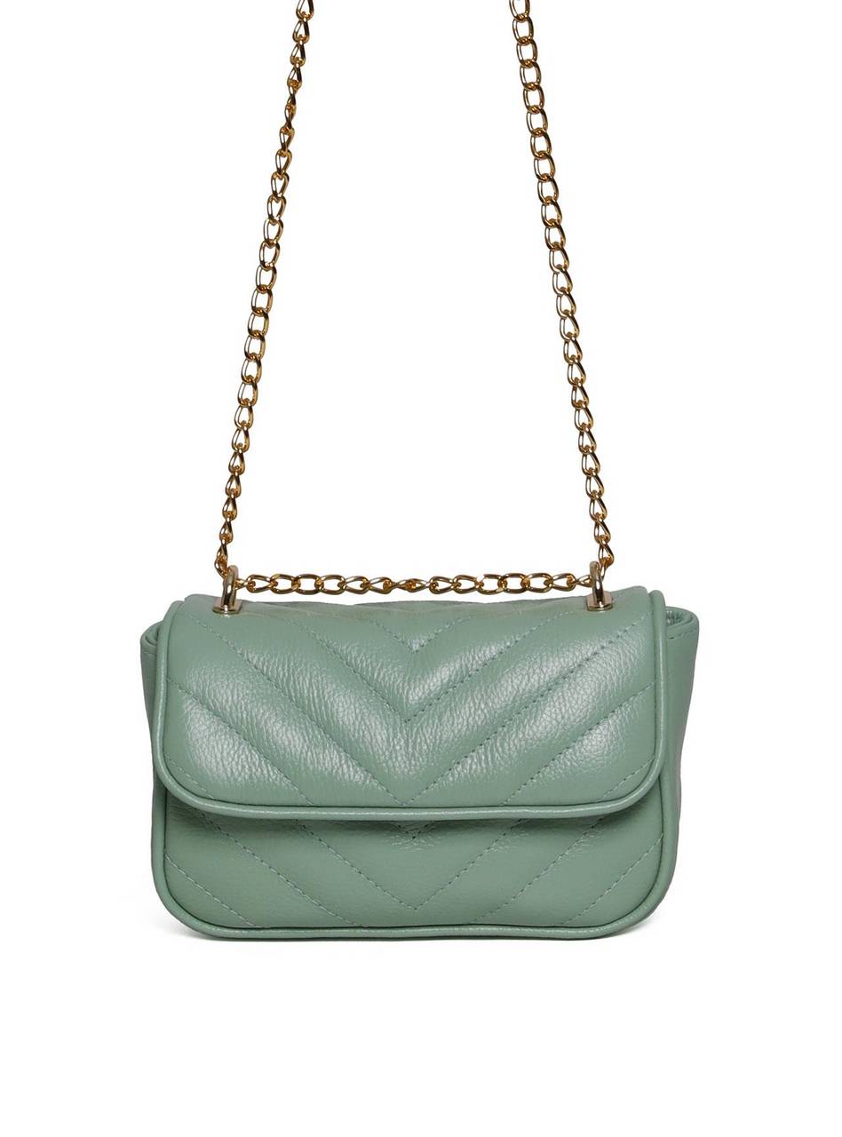 Bolsa Satchel Pequena Couro Tiracolo - Verde BSI-5970 - VD
