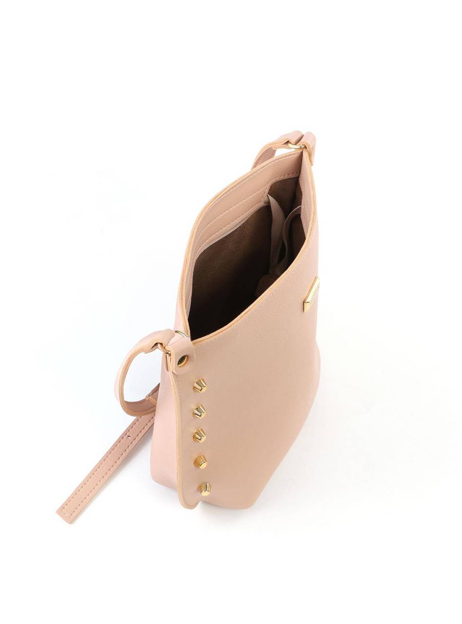 Bolsa Tote Quadrada com Spikes - Nude BSI-6408 - NU