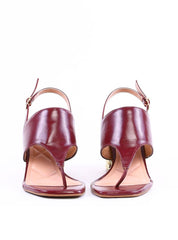 Sandália de Salto Bloco em Escama - Vinho SDI-12008 - VI