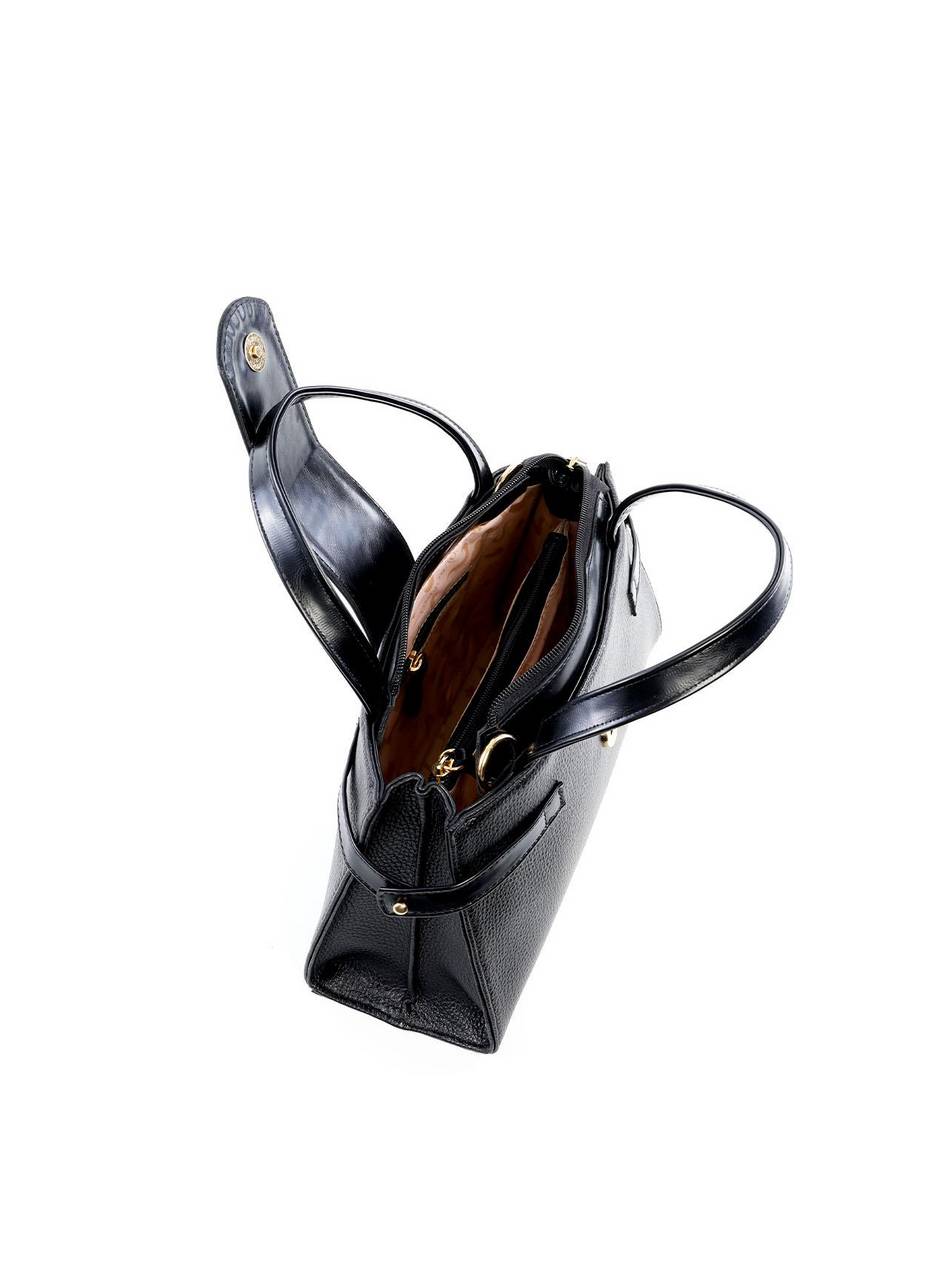 Bolsa Tote Retangular com 3 Divisórias - Preta BSI-6443 - PR