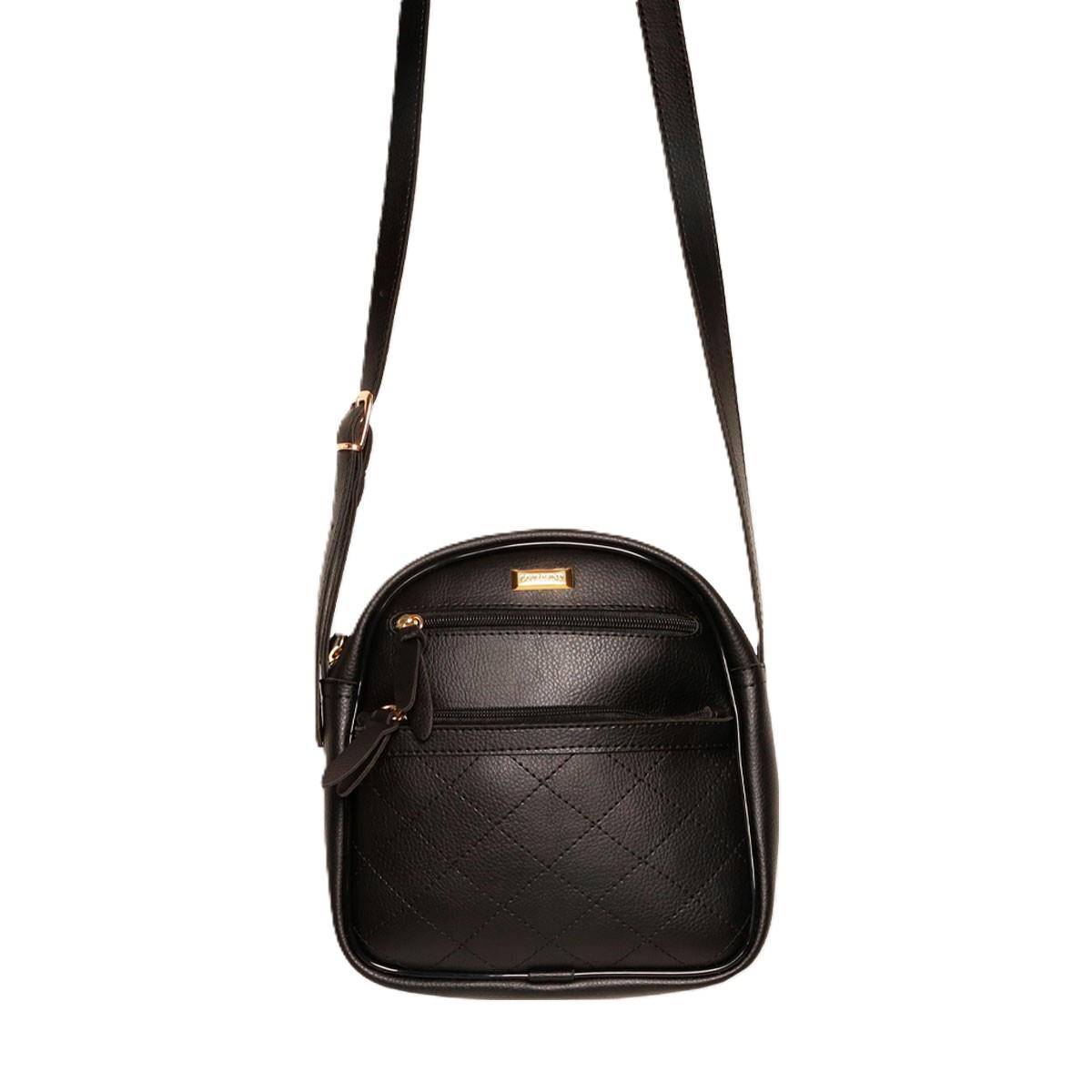 Bolsa Cantil Transversal Matelassê Preta BSI-5809 - PR