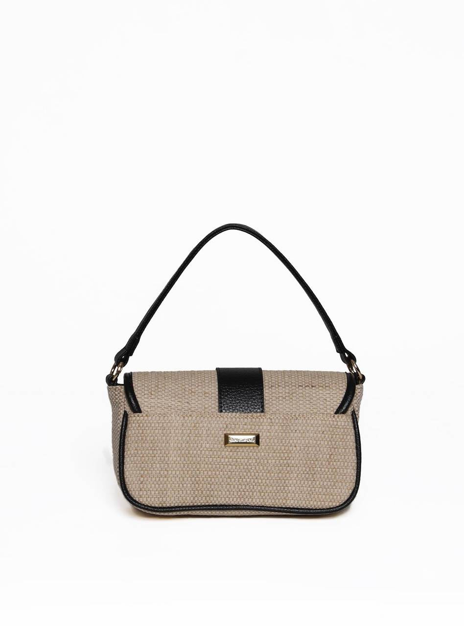 Bolsa Satchel de Mão em Palha Preta BSI-5986 - PR