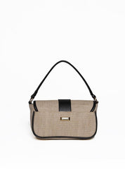 Bolsa Satchel de Mão em Palha Preta BSI-5986 - PR