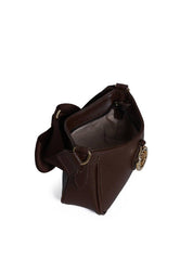 Bolsa Hobo Transversal com Bag Charm - Cacau BSI-5977 - CA