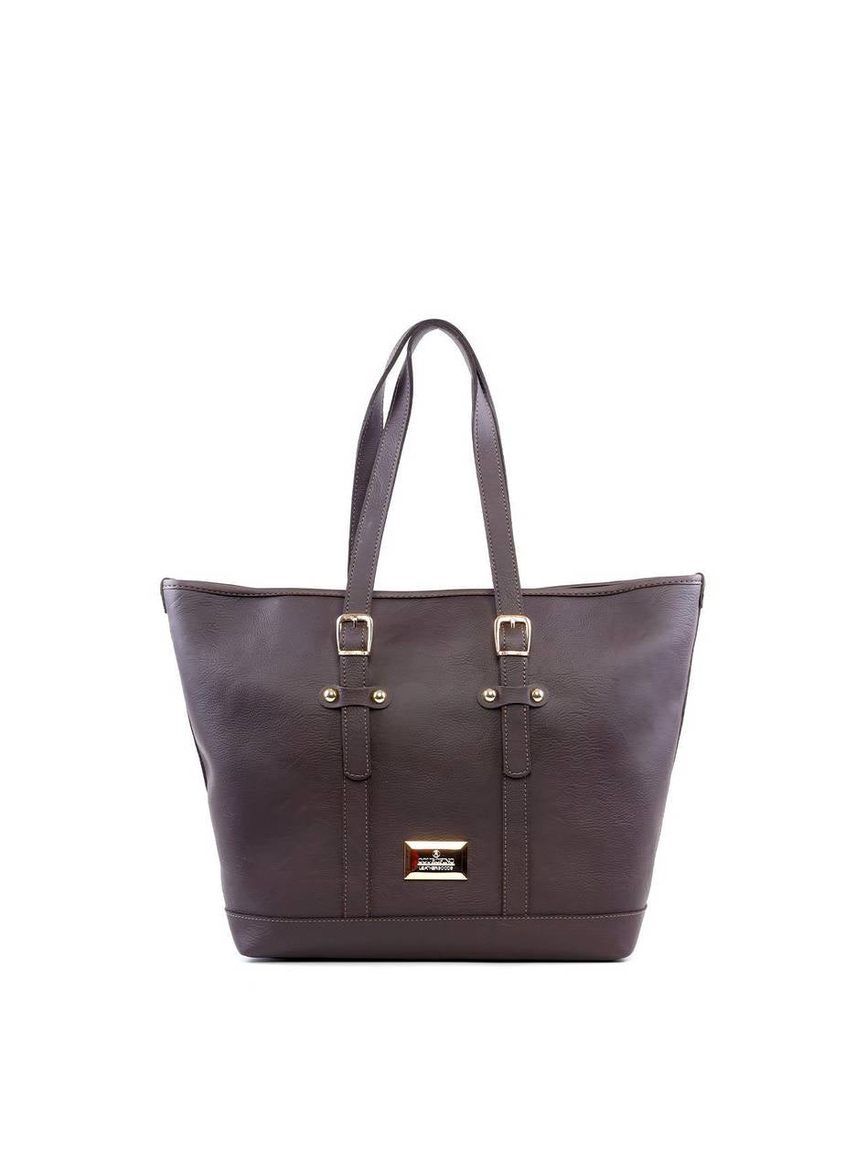Bolsa Shopper com Fivela e Costura - Cacau BSI-6224 - CA