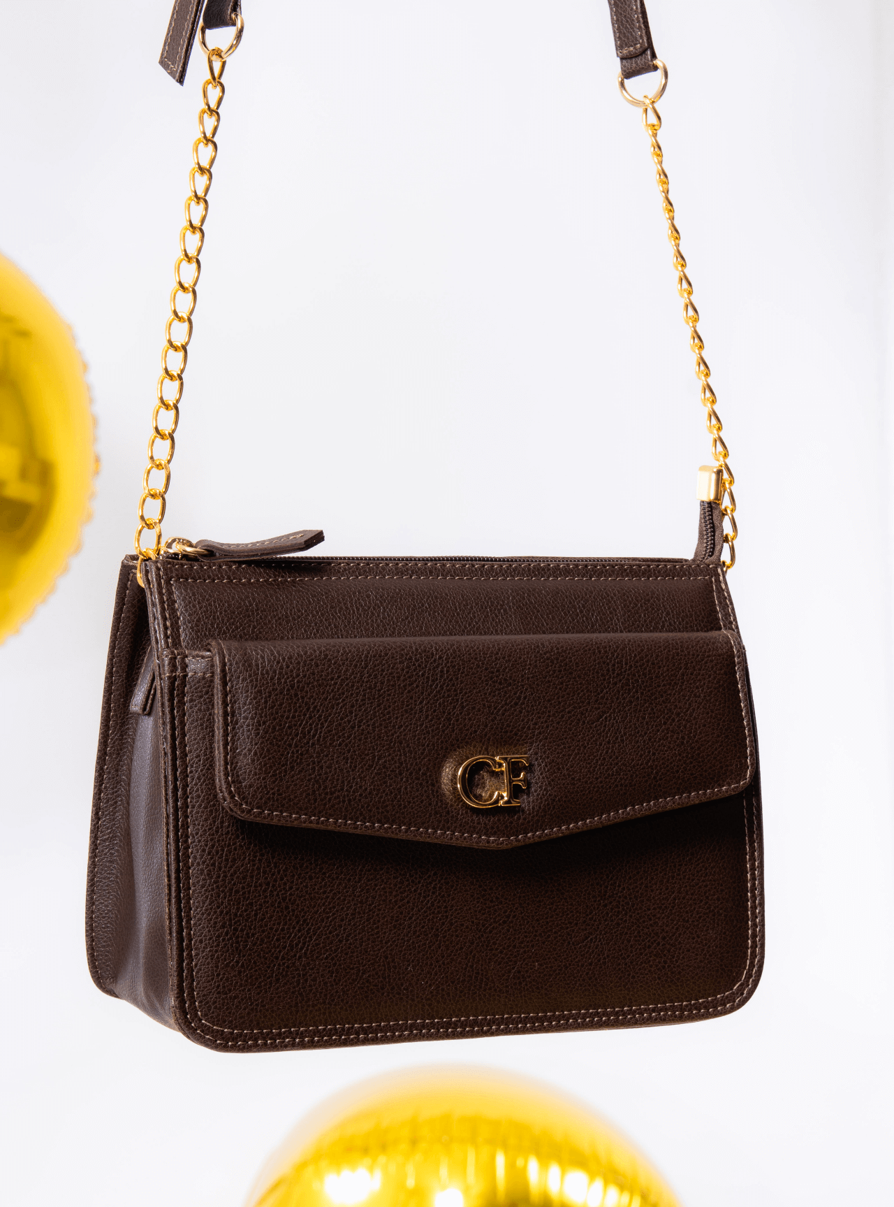 Bolsa Tote Transversal com Corrente - Cacau BSI-6276 - CA