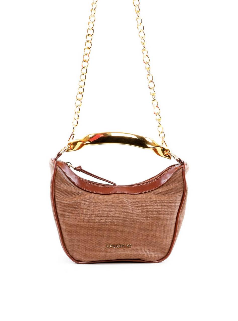 Bolsa Hobo com Alça Geométrica e Corrente - Castor BSI-6428 - CS