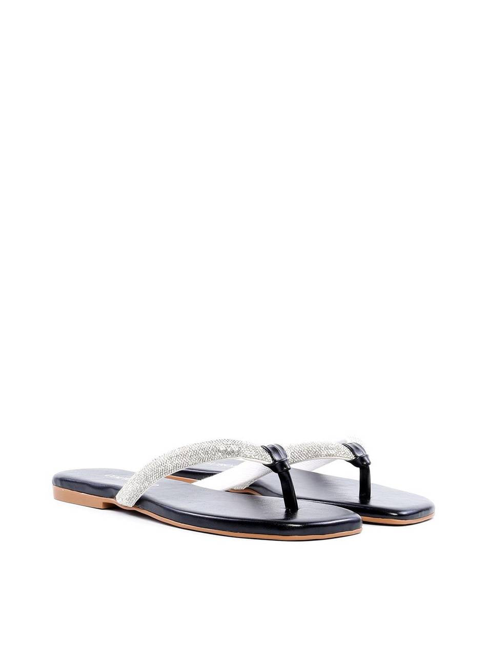 Rasteira de Dedo com Strass - Preta SDI-11889 - PR