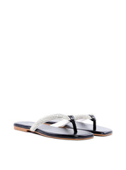 Rasteira de Dedo com Strass - Preta SDI-11889 - PR