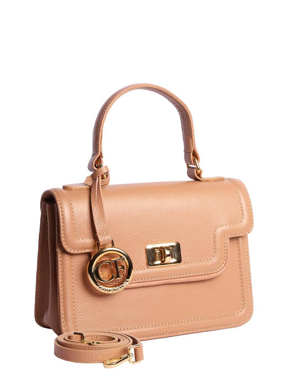 Bolsa Satchel Couro Pequena Transversal Nude BSI-5754 - NU