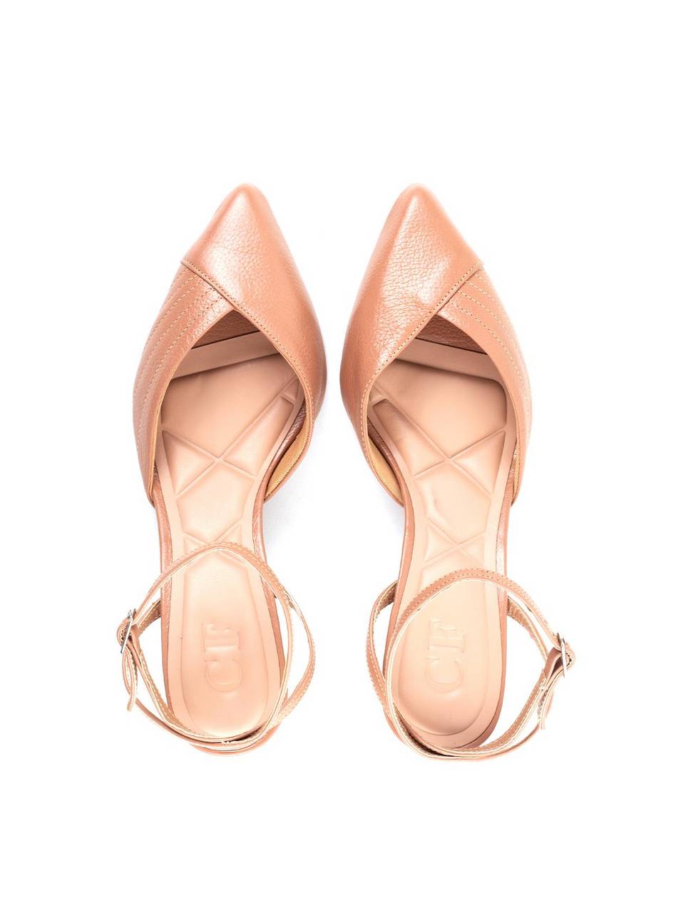 Scarpin Slingback Salto Médio Costuras Aparentes - Nude SDI-12055 - NU