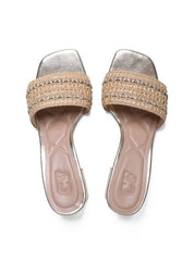 Tamanco Rosto Palha com Strass - Ouro SDI-11670 - AU