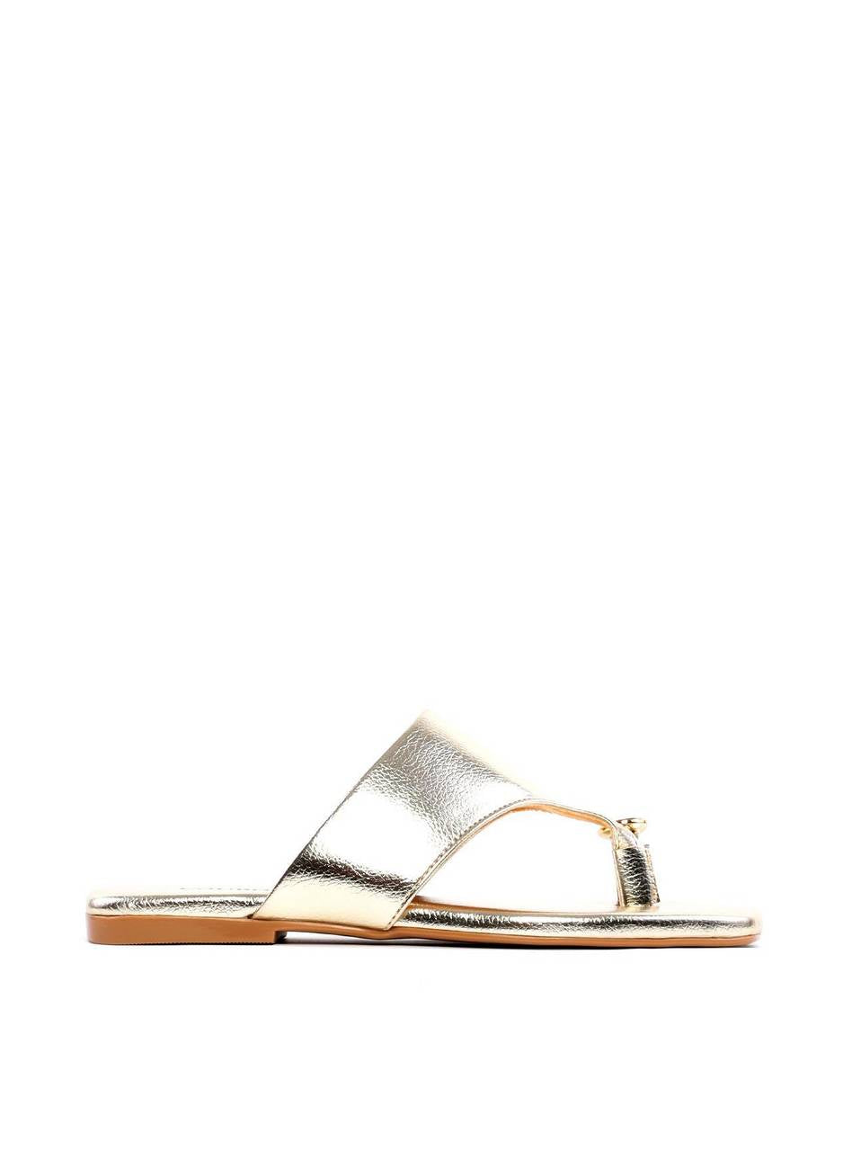 Rasteira com Tira Larga e Medalha - Ouro SDI-11906 - AU