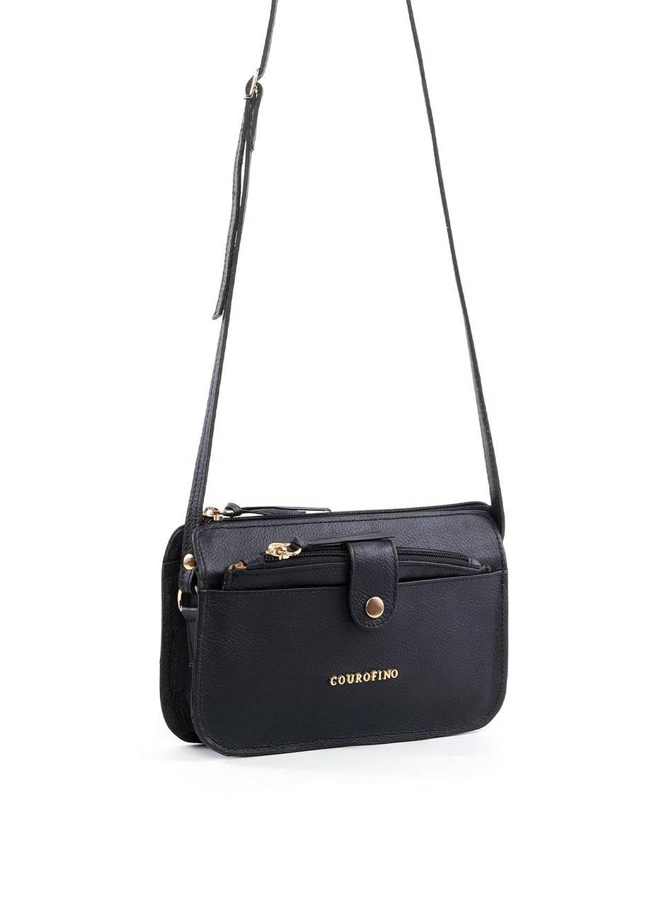 Bolsa Clutch Transversal com Bolso Removível - Preta BSI-6417 - PR